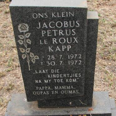 KAPP Jacobus Petrus le Roux 1972-1972