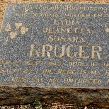 KRUGER Lydia Jeanetta Susara 1913-1967
