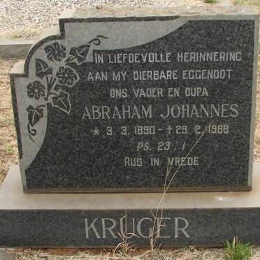 KRUGER Abraham Johannes 1890-1968