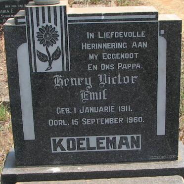 KOELEMAN Henry Victor Emil 1911-1960