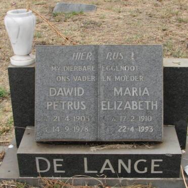 LANGE Dawid Petrus, de &amp; Maria Elizabeth 1910-1993
