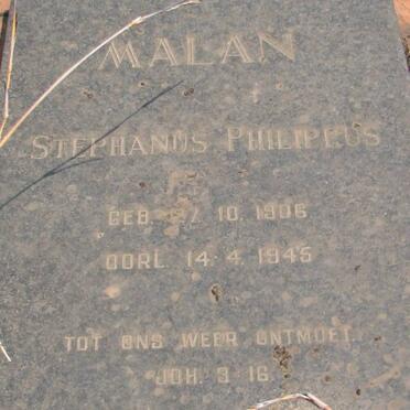 MALAN Stephanus Philippus 1906-1945