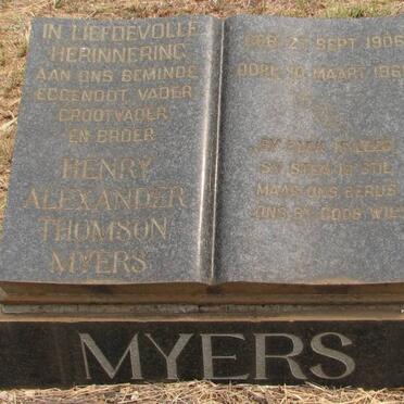 MYERS Henry Alexander Thomson 1906-1966