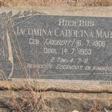 MARX Jacomina Carolina nee JOUBERT 1906-1953