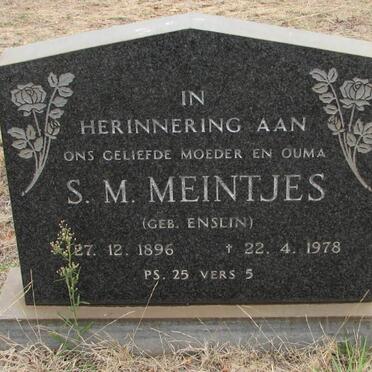 MEINTJES S.M. nee ENSLIN 1896-1978