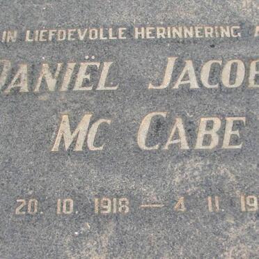 McCABE Daniel Jacobus 1918-1977