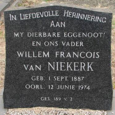 NIEKERK Willem Francois, van 1887-1974
