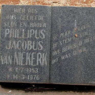NIEKERK Phillipus Jacobus, van 1953-1976