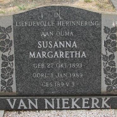 NIEKERK Susanna Margaretha, van 1893-1989