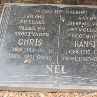 NEL Chris 1918-1991 &amp; Hansie 1915-1980