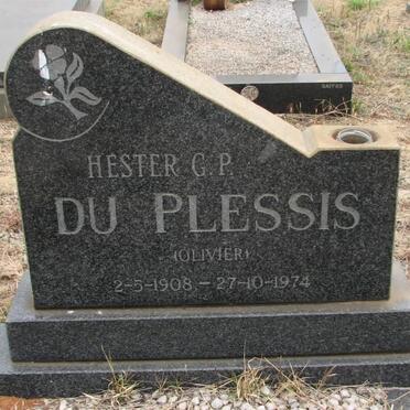 PLESSIS Hester G.P., du OLIVIER 1908-1974