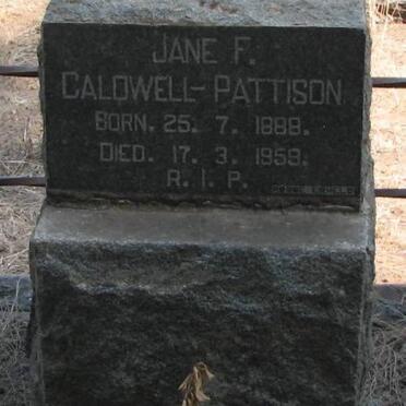 PATTISON Jane F., Caldwell 1888-1959