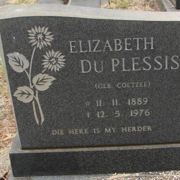 PLESSIS Elizabeth, du nee COETZEE 1889-1976