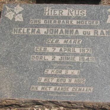 RAND Helena Johanna, du nee MARE 1871-1943