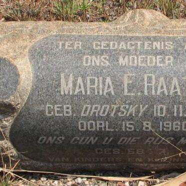 RAATH Maria E. nee DROTSKY 1875-1960
