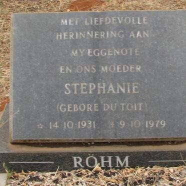 ROHM Stephanie nee DU TOIT 1931-1979