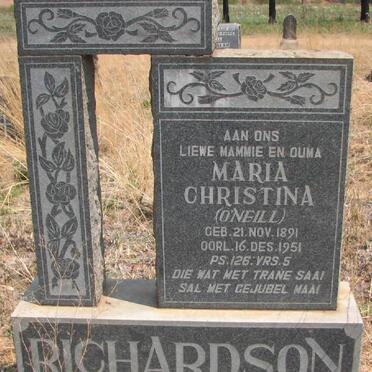 RICHARDSON Maria Christina nee O'NEILL 1891-1951