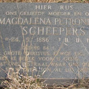 SCHEEPERS Magdalena Petronella 1886-1978