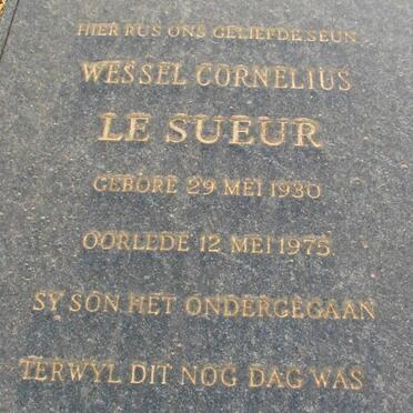SUEUR Wessel Cornelius, le 1930-1975