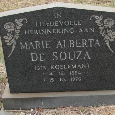 SOUZA Marie Alberta, de nee KOELEMAN 1884-1976