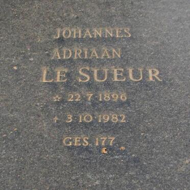 SUEUR Johannes Adriaan, le 1896-1982