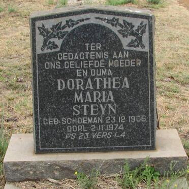 STEYN Dorathea Maria nee SCHOEMAN 1906-1974