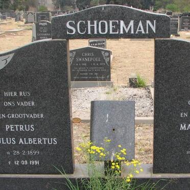 SCHOEMAN Petrus Paulus Albertus 1899-1991 &amp; Magdalena Sophia 1898-1986