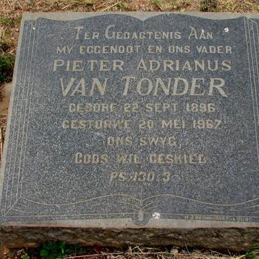 TONDER Pieter Adrianus, van 1896-1967