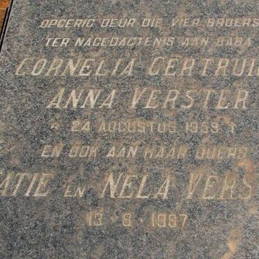 VERSTER Cornelia Gertruida Anna 1959 :: VERSTER Matie -1987 &amp; Nela -1987