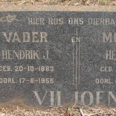 VILJOEN Hendrik J. 1883-1955 &amp; Helena J. 1887-1976