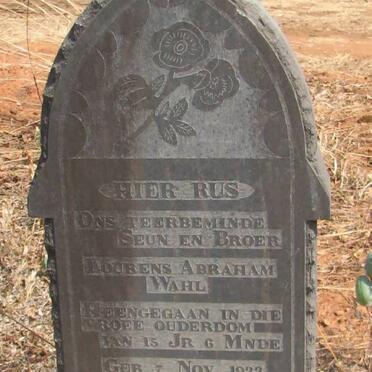 WAHL Lourens Abraham 1933-1949