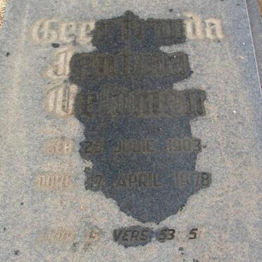 WELTMAN Gertruida Jantina 1903-1978