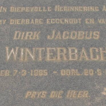 WINTERBACH Dirk Jacobus 1885-1971