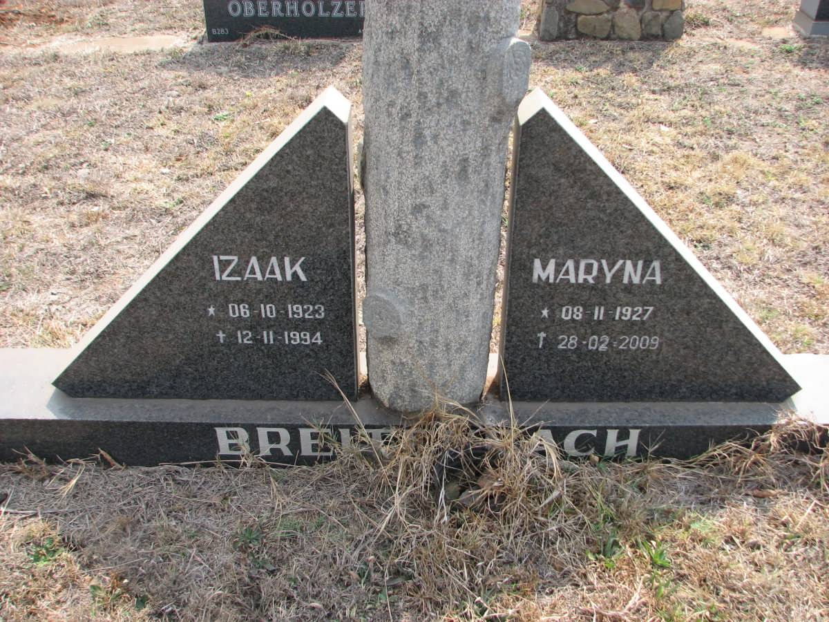 BREITENBACH Izaak 1923-1994 & Maryna 1927-2009