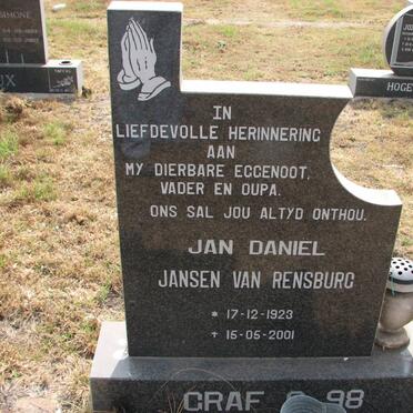 RENSBURG Jan Daniël, Jansen van 1923-2001