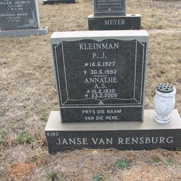 RENSBURG P.J., Janse van 1927-1993 &amp; A.S. 1930-2008