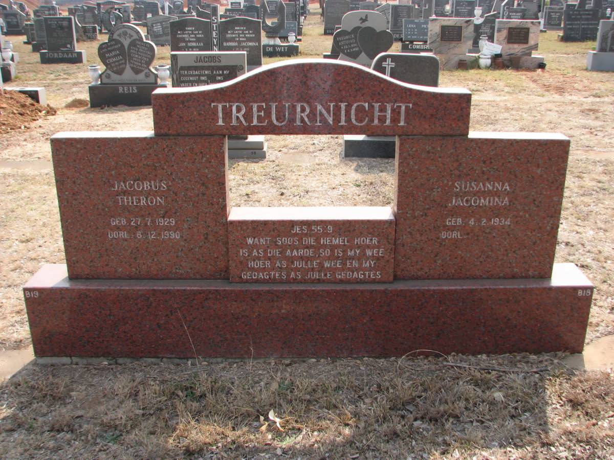 TREURNICHT Jacobus Theron 1929-1990 & Susanna Jacomina 1934-