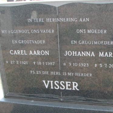 VISSER Carel Aäron 1921-1987 &amp; Johanna Maria 1923-2003