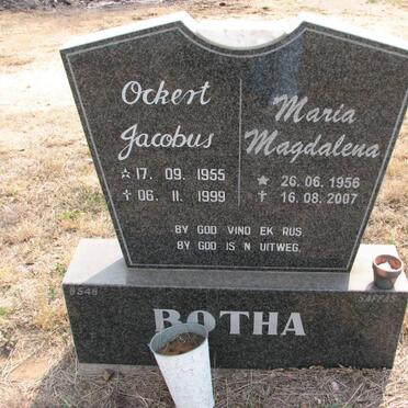 BOTHA Ockert Jacobus 1955-1999 &amp; Maria Magdalena 1956-2007