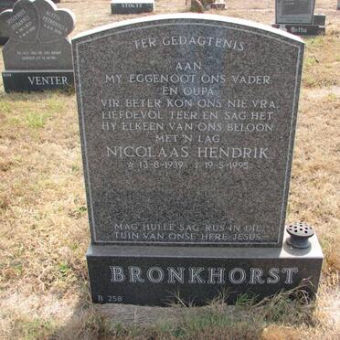 BRONKHORST Nicolaas Hendrik 1939-1995
