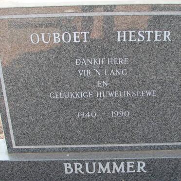 BRUMMER Ouboet 1940-1990 &amp; Hester 1940-1990