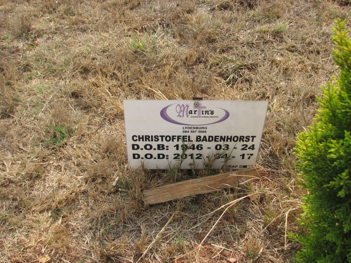 BADENHORST Christoffel 1946-2012