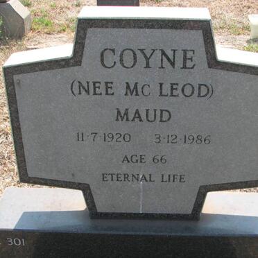 COYNE Maud nee MC LEOD 1920-1986