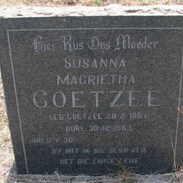 COETZEE Susanna Magrietha nee COETZEE 1884-1963