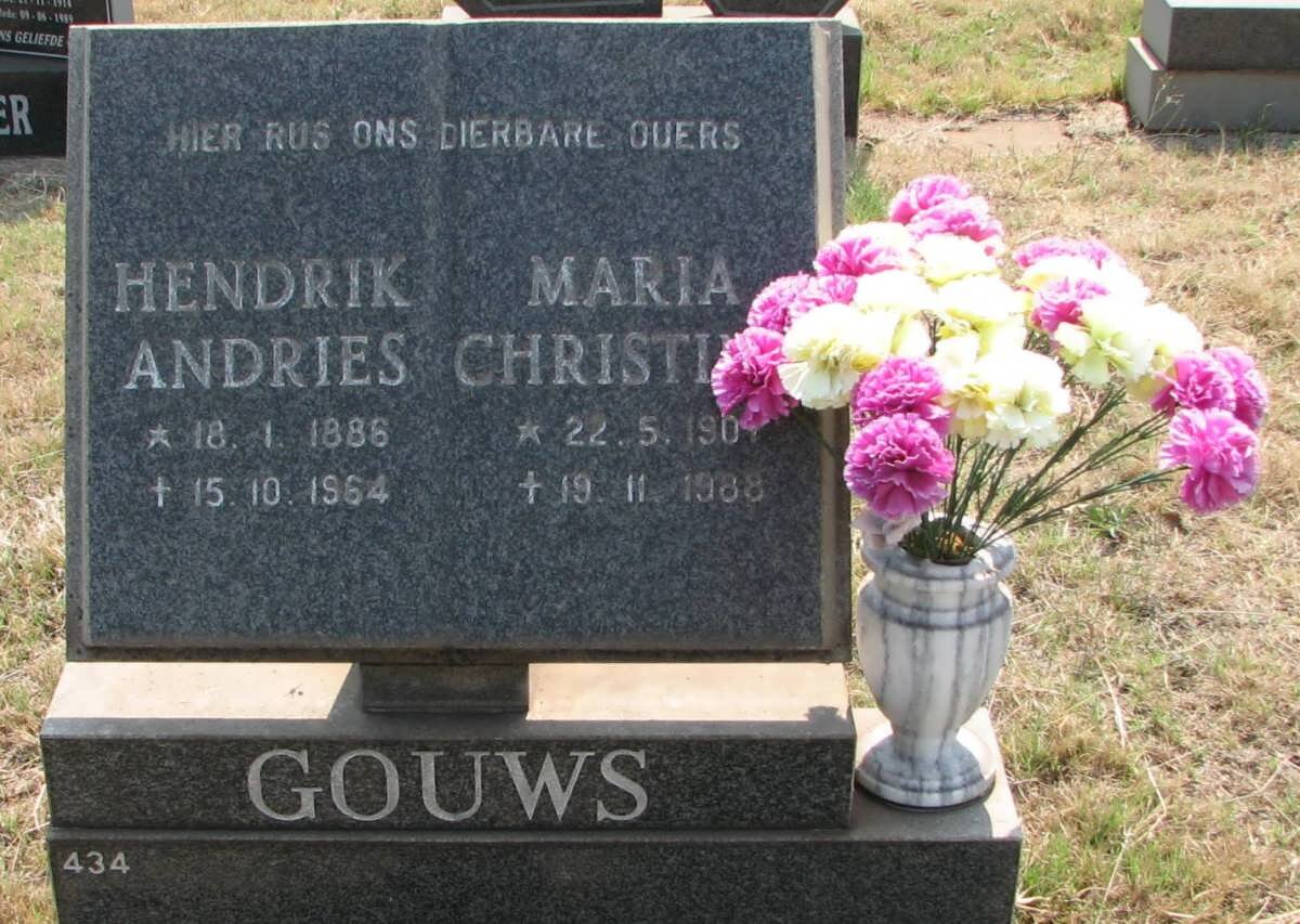 GOUWS Hendrik Andries 1886-1964 &amp; Maria Christina 190?-1988