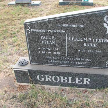 GROBLER Paul S. 1941-2003 &amp; J.P.A.K.M.P. 1945-