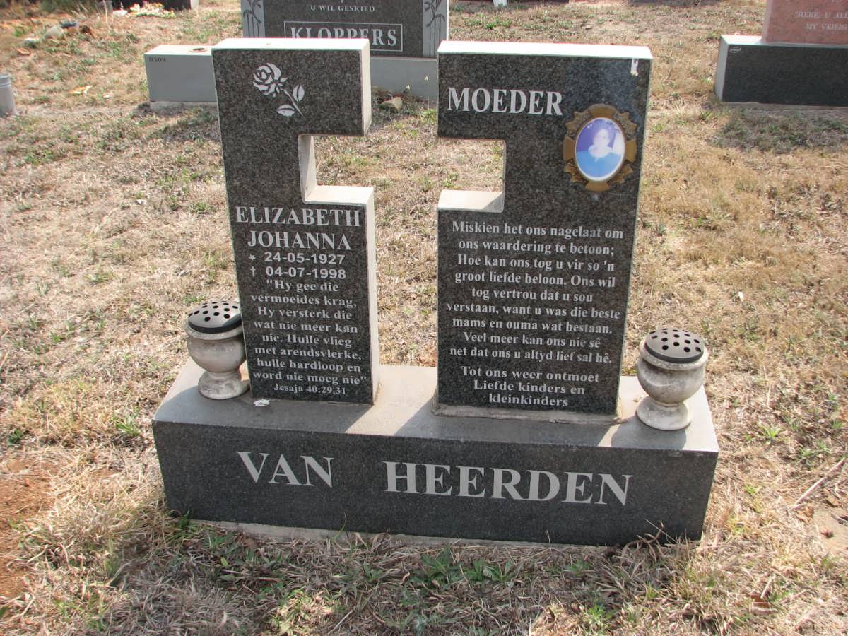 HEERDEN Elizabeth Johanna, van 1927-1998