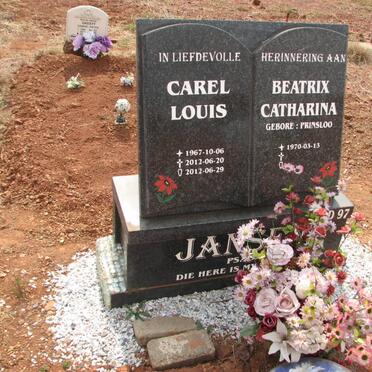 JANSEN Carel Louis 1967-2012 &amp; Beatrix Catharina PRINSLOO 1970-