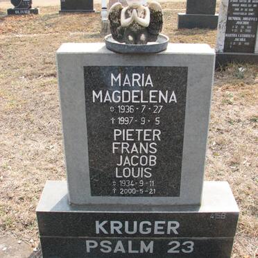 KRUGER Pieter Frans Jacob Louis 1934-2000 &amp; Maria Magdelena 1936-1997