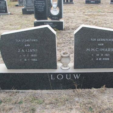 LOUW J.A. 1920-1992 &amp; M.M.C. 1921-2006